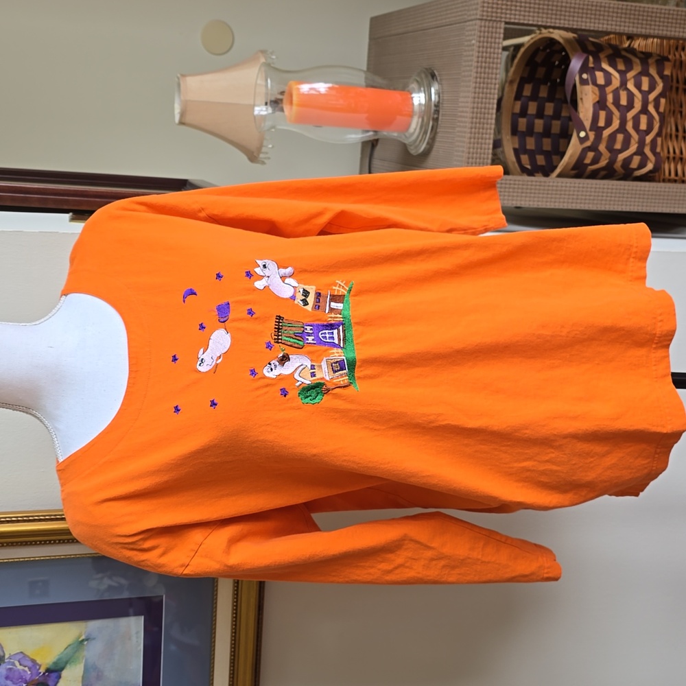 Halloween Shirt with Embroidered Design